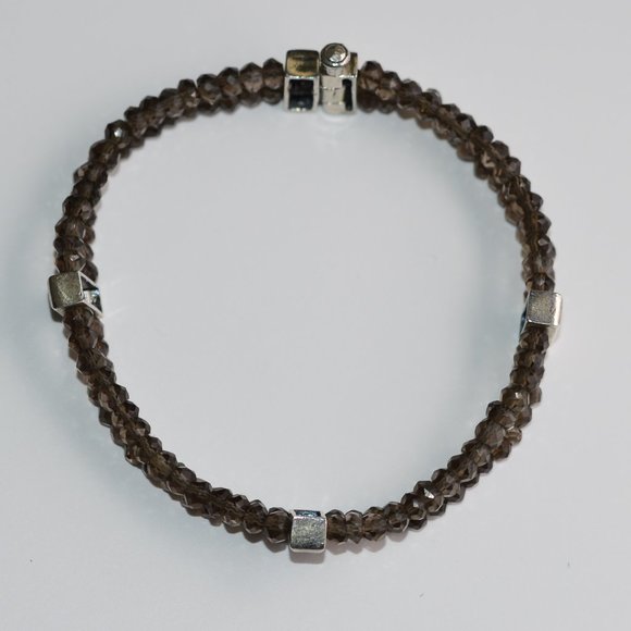 Anatoli Double Strand Smoky Quartz Bead Bracelet in Sterling - Picture 4 of 12